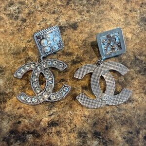 Elegant Silver Earrings with Crystal Accents